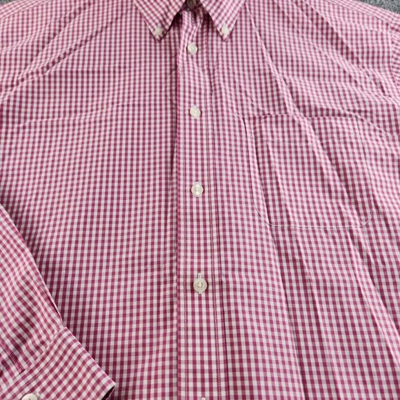 Brooks Brothers Madison Large Non-iron Magenta Check Long Sleeve Button Up Shirt - Picture 10 of 16